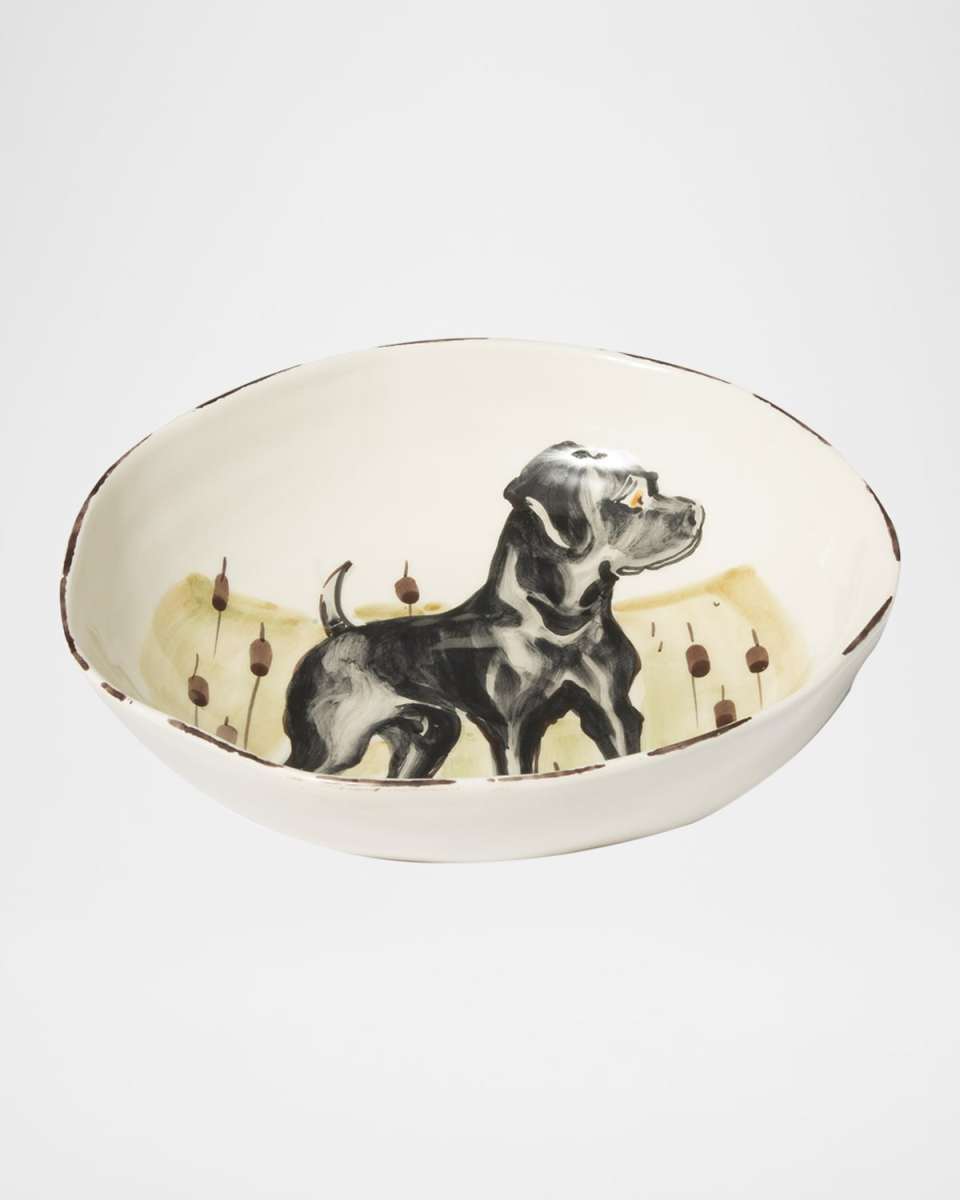 Wildlife Black Hunting Dog Pasta Bowl